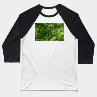 Purple Longstalk Cranesbill flowers Baseball T-Shirt